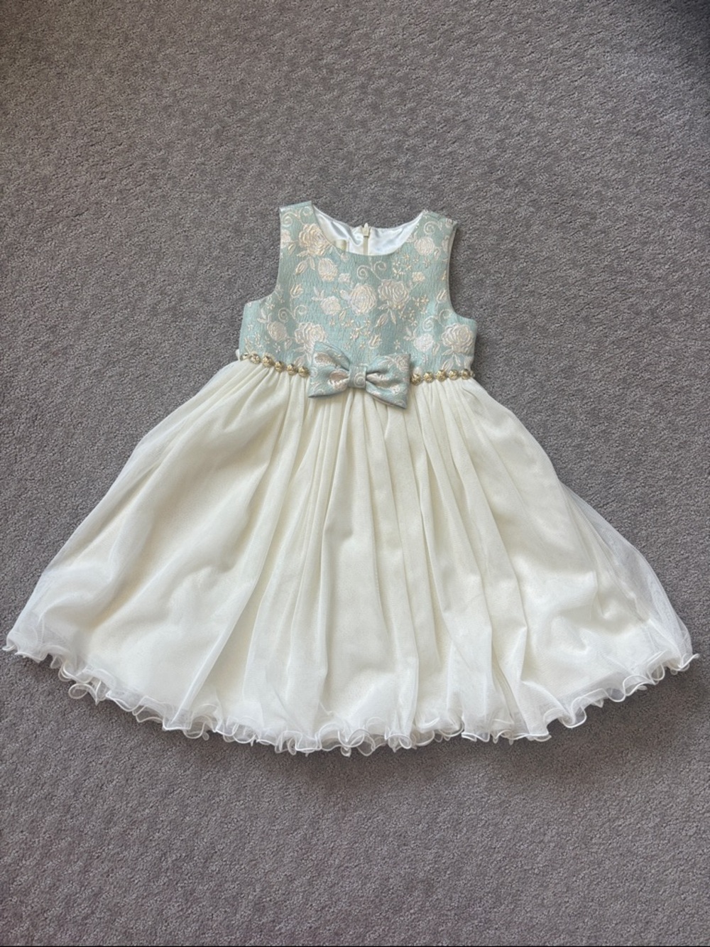 American Princess Ivory Tulle Skirt with Light Blue Floral Bodice